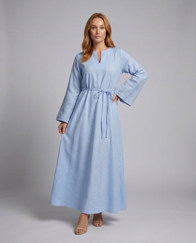Elegante Abaya Glockenärmel Taillengürtel