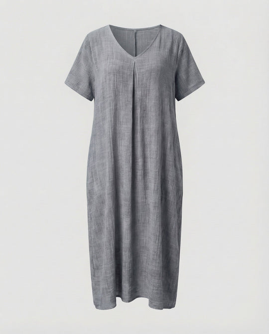 Damen Musselin-Maxikleid Lockerer Kaftan-Schnitt