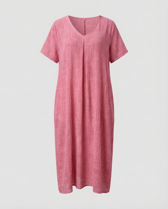 Damen Musselin-Maxikleid Lockerer Kaftan-Schnitt