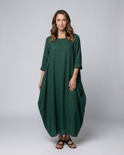 Damen Langkleid Ballonförmiger Saum Eingrifftaschen - Vittorelli