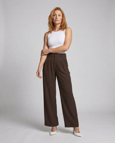 Damen Anzug-Palazzohose Bundfalten Hohe Taille - Vittorelli
