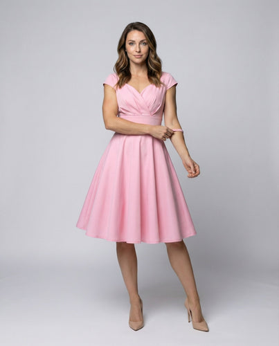 Damen Fünfzigerjahre Swing-Midikleid mit Tellerrock
