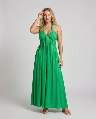 Damen Maxikleid im Empire-Stil mit Halter-Bindung