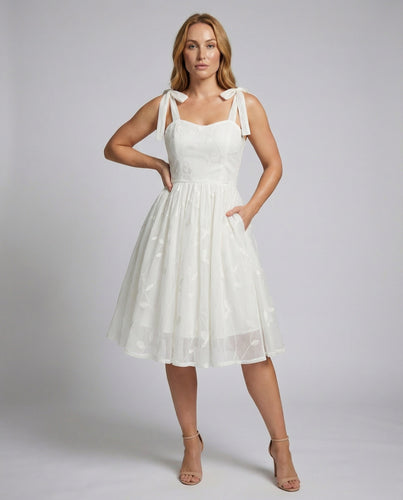 Damen tailliertes Retro-Tüllkleid mit Tellerrock