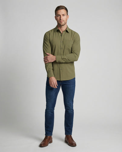 Herren schlankes Stretch-Hemd aus Microfaser