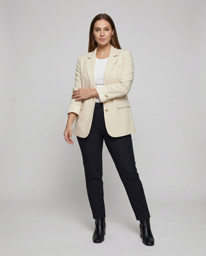 Damen einreihiger Business-Blazer mit Goldknopf