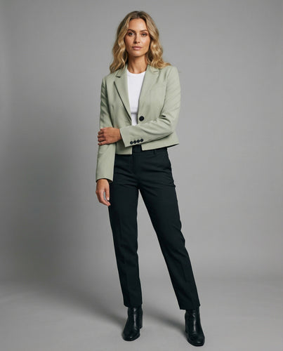 Damen kastenförmiger Blazer mit breitem Revers