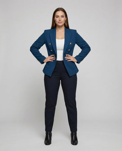 Damen Prächtige Zierknöpfe Doppelreihenblazer