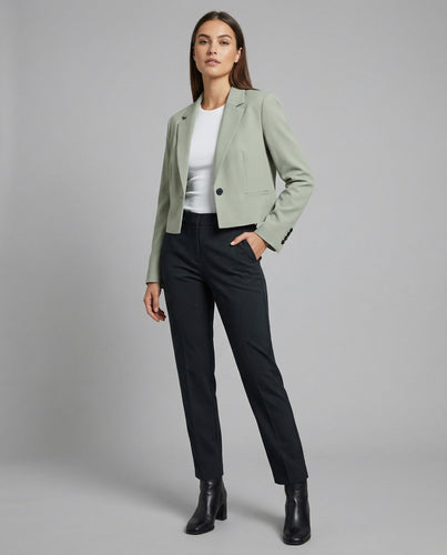 Damen Noble Satinfutter Kurzblazer