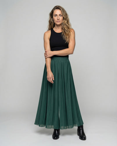 Damen plissierte Rockhose mit weitem Fall