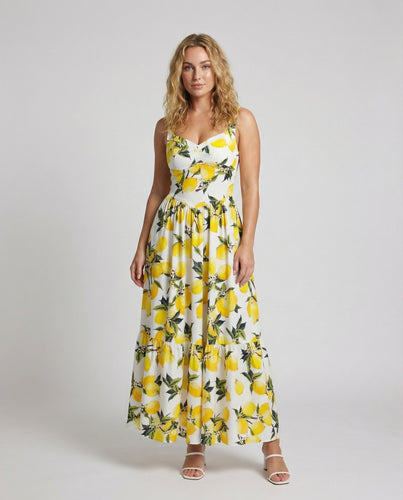 Damen sommerliches Maxikleid mit Volantrock - Arvani
