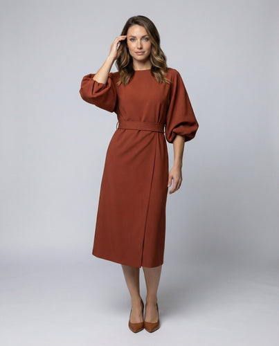 Damen Architektonische Kimonoärmel Maxikleid