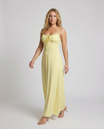 Damen Schwingende Spaghettiträger Maxikleid