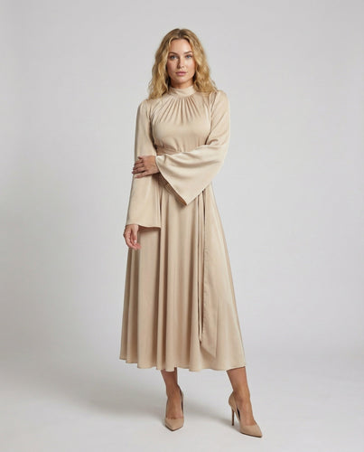 Damen Elegante Wickel-Taillenband Midikleid
