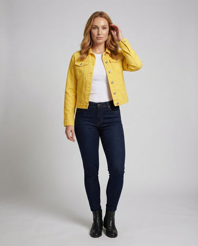 Damen Jeansjacke Kurz Tailliert