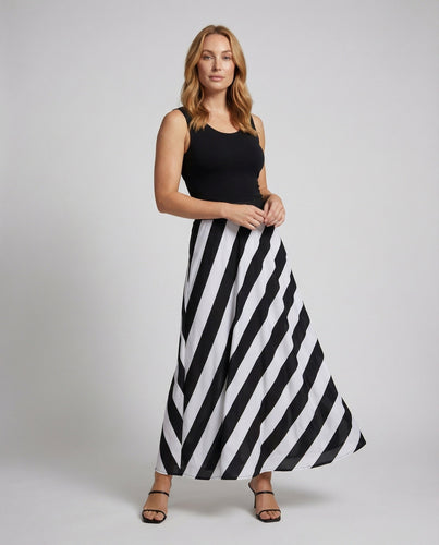Damen Shaping Maxikleid mit Streifenrock