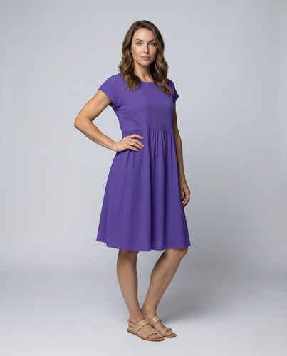 Damen Knielanges A-Linien Sommerkleid
