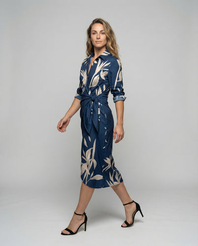 Damen Tailliertes Knoten-Wickelkleid