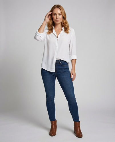 Damen Legere Crêpe Viskose Hemdbluse