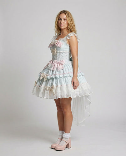 Damen Romantische Stufen Tüll Puffkleid