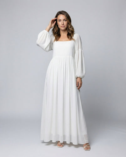 Damen Fließende Boho Chiffon Maxikleid