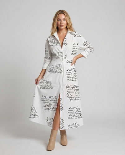 Damen Langes Taillierte MischgewNord Taschene Hemdkleid