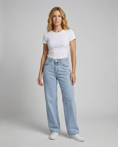 Damen Lockere Extra weites Bein Denim Denim-Palazzohose