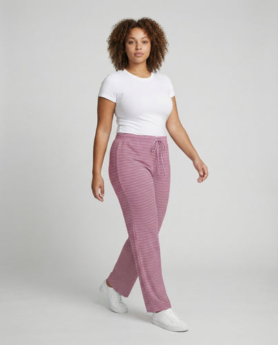 Damen Lockere Tunnelzugbund Jersey Jersey-Palazzohose