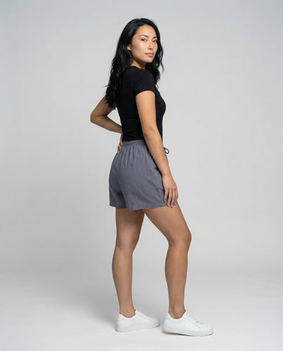 Damen Bequeme A-Linien-Shorts Baumwoll-Leinen-Mix Shorts