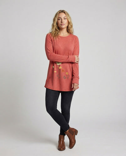 Damen Florale Raglanärmel MischgewR&Be Longshirt