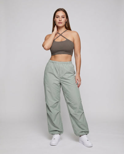 Damen Urbane Verstellbarer Saum MischgewNord Taschene Streetwear-Trainingshose