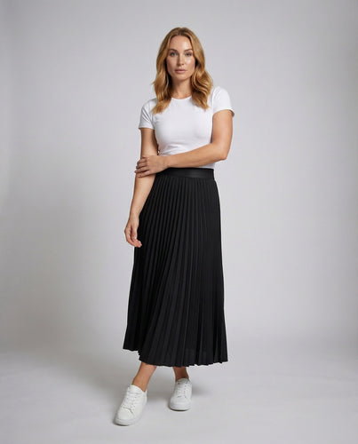 Damen Elegante Fließende Tellerform Plissee Plissee-Maxirock