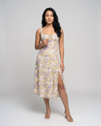 Damen Romantische Gerafftes Bustier MischgewR&Be Midikleid