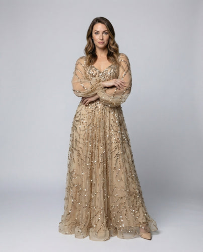 Damen Couture-Ballrobe Tüll-Korsett Stufenvolant - Vittorelli
