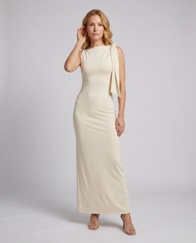 Damen Abendkleid Schulterfrei Asymmetrisches BindNord Taschenand