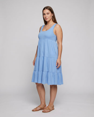 Damen Ärmelloses Stufenkleid Empire-Naht A-Linie