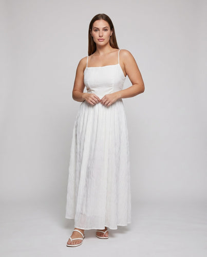 Damen Maxikleid Taillierte Raffung Plissiert Spaghettiträger - Vittorelli
