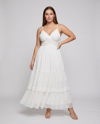 Damen Maxikleid Spitzenhalter Tüllrock Rückenfrei