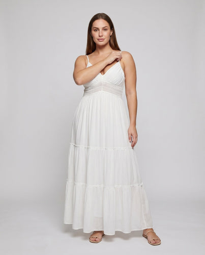Damen Boho Maxikleid Gehäkelter Rücken Stufenrock Fließend