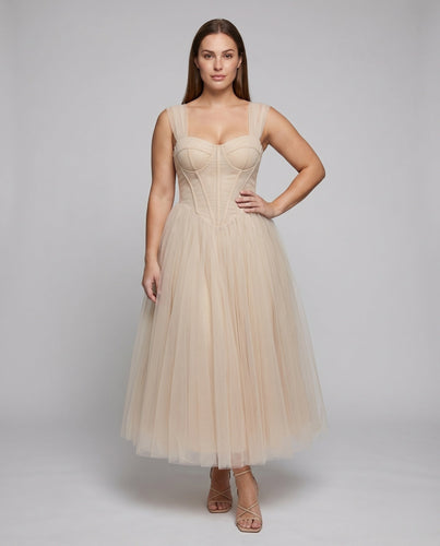 Damen Abendkleid Korsettoberteil Tüllrock Romantisch