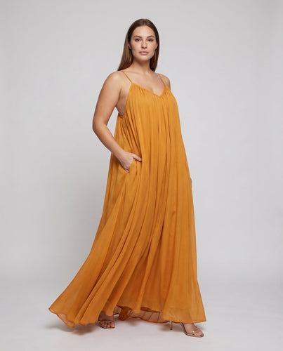 Damen Sommer-Maxikleid Kreuzträger X-Detail Bodenlang