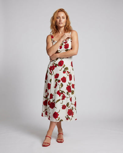 Damen Sommerliches Blumenmaxikleid mit Raffungen