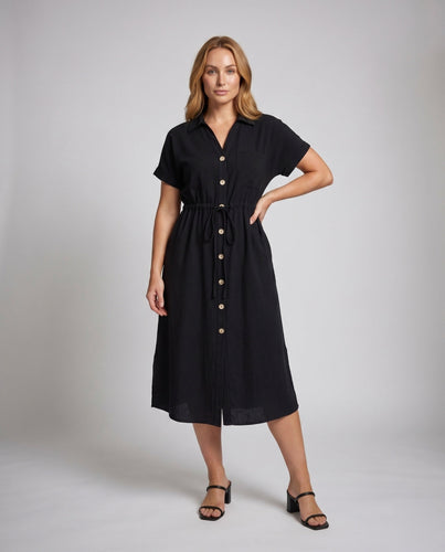 Damen Hemdblusenkleid mit tropischem Chic