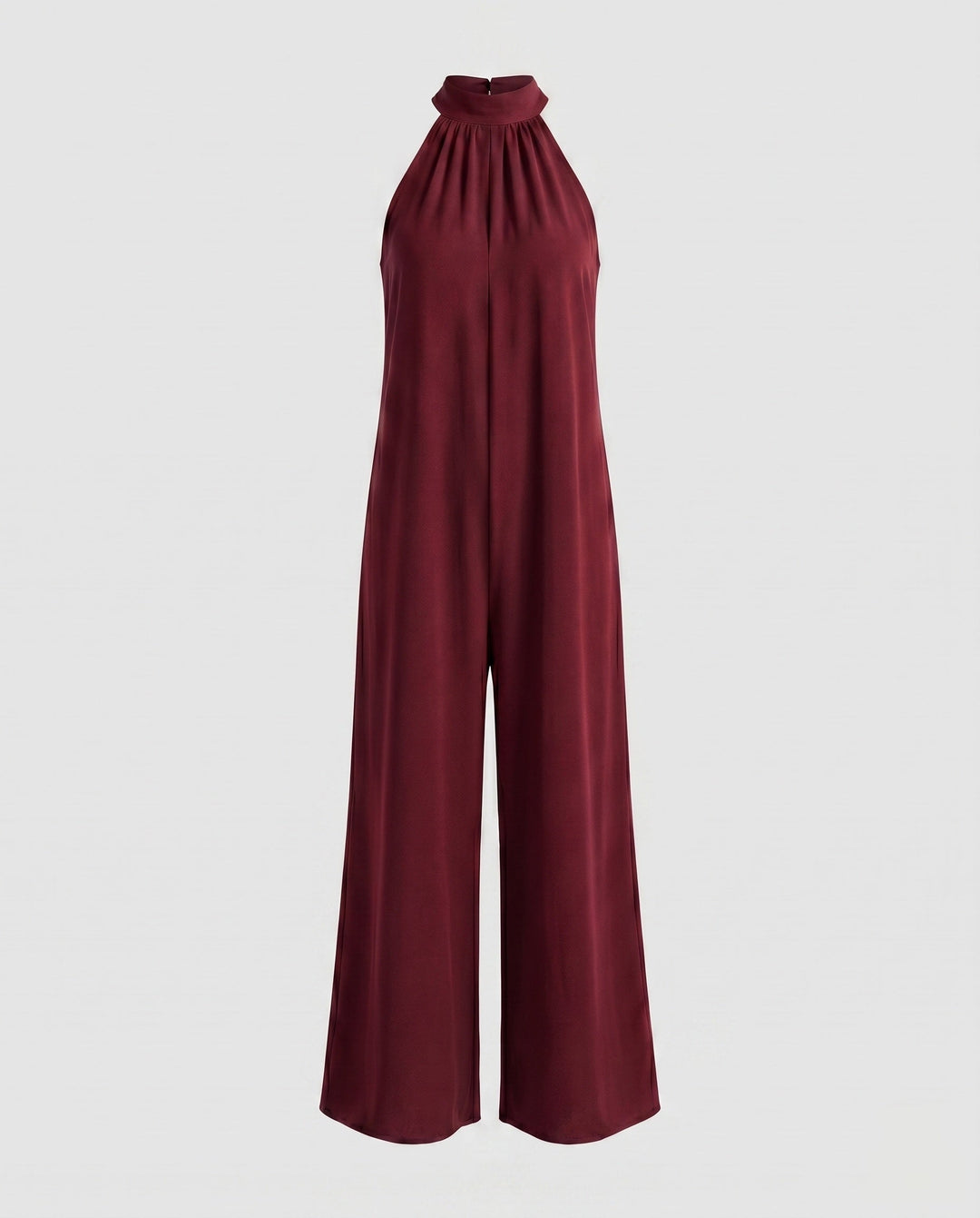 Damen Jumpsuit mit hohem Kragen und weitem Bein