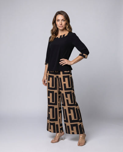 Damen Elegantes Set aus Bluse und weitem Hosen