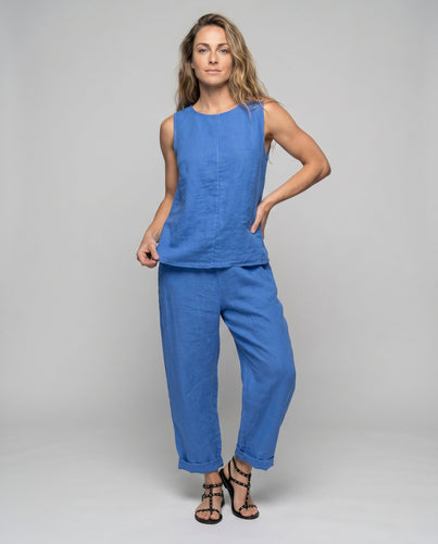 Damen Sommerliches Leinen-Set mit weitem Schnitt