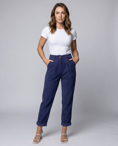 Damen Hochtaillierte Chinohose mit elegantem Bund