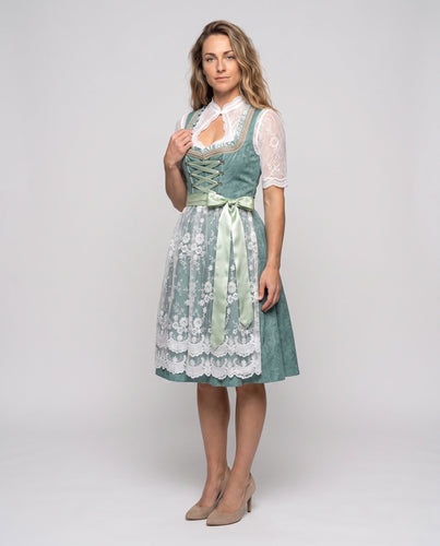 Damen Dirndl Kleid mit eleganter Stickerei und charmantem Taillengürtel Nord Taschen