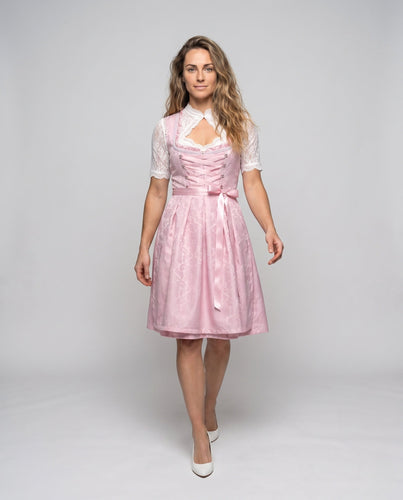 Damen Dirndl Kleid mit feiner Spitze und dekorativem Taillenbund Nord Taschen
