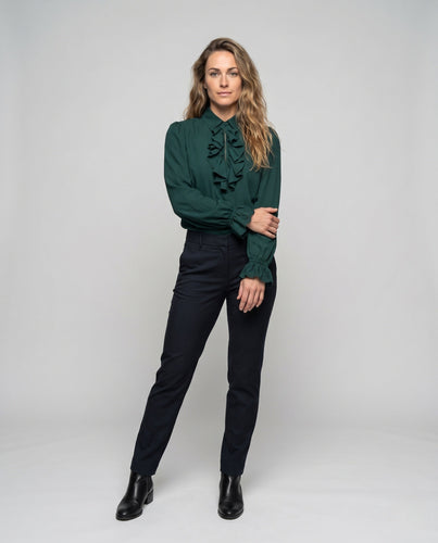 Damen elegantes Rüschenshirt mit dekorativen Details Nord Taschen